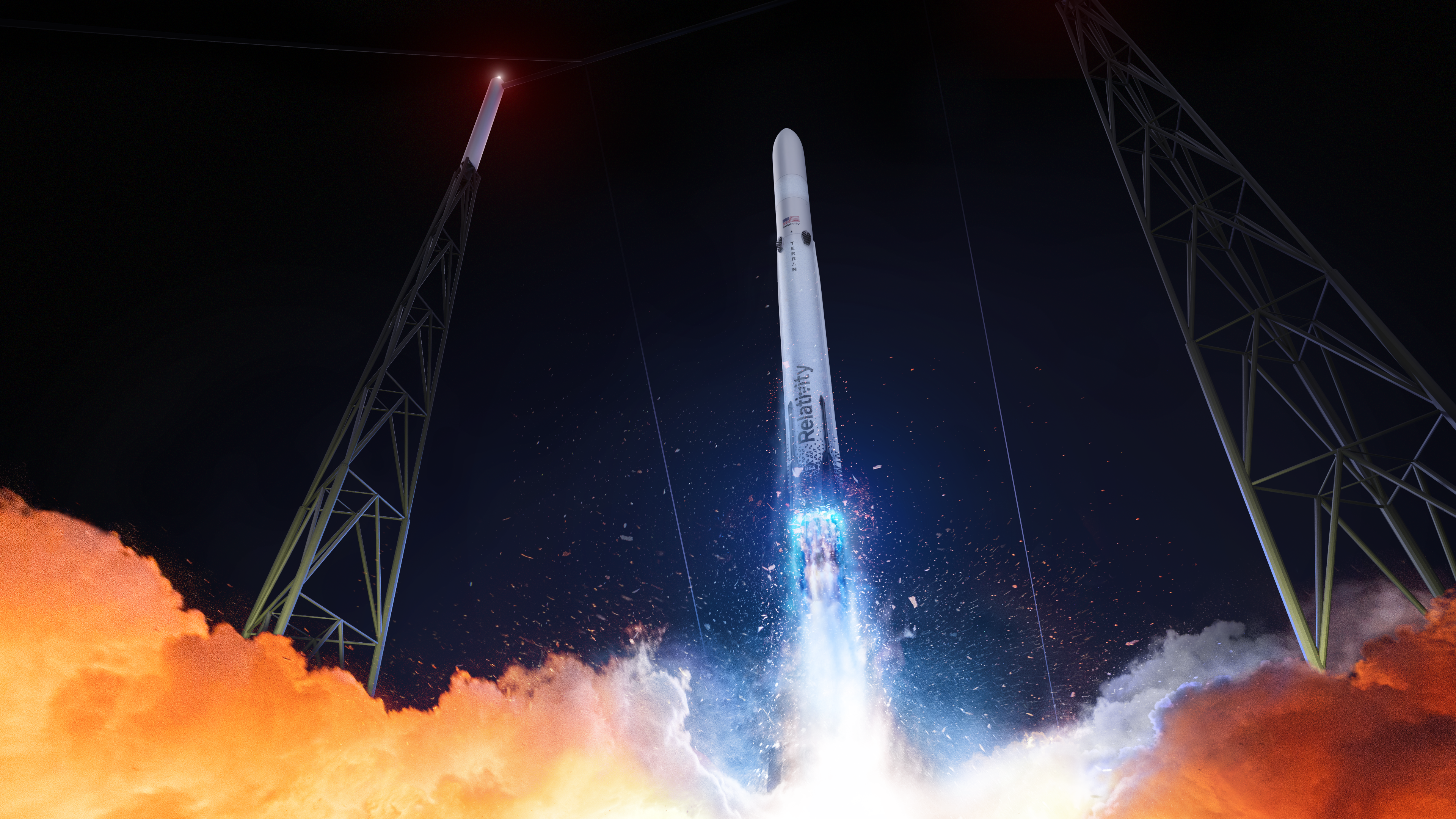 Terran R rocket launch render